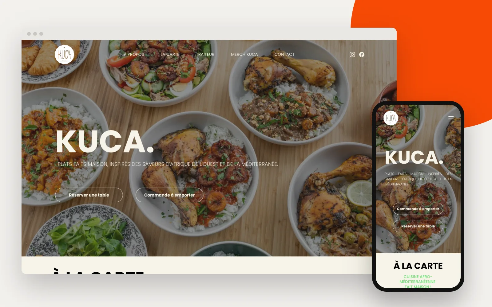 Site KUCA affiché sur un ordinateur et un smartphone